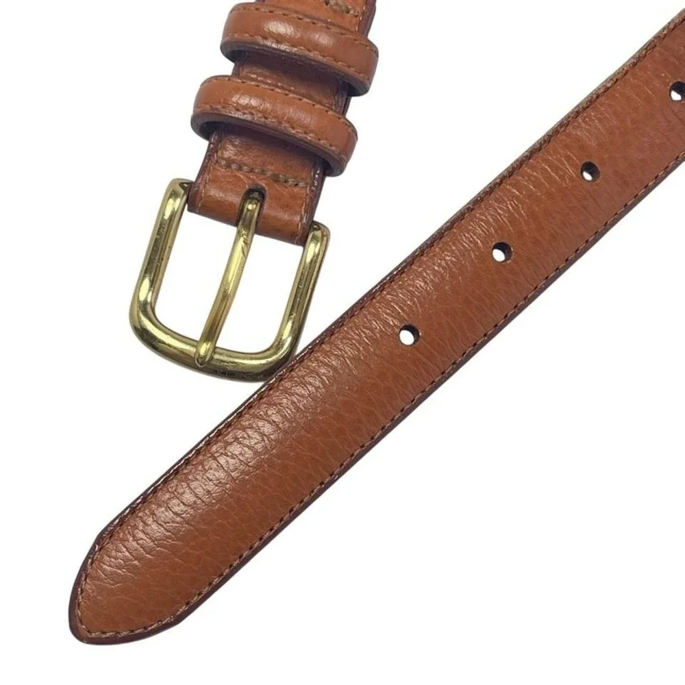 VTG Split Cowhide Leather Belt Brass Buckle Made in‎ USA Christopher Hayes Sz 38